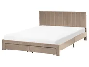 Cama con cajones LONZAC Terciopelo Gris pardo 160 x 200 cm_1014843