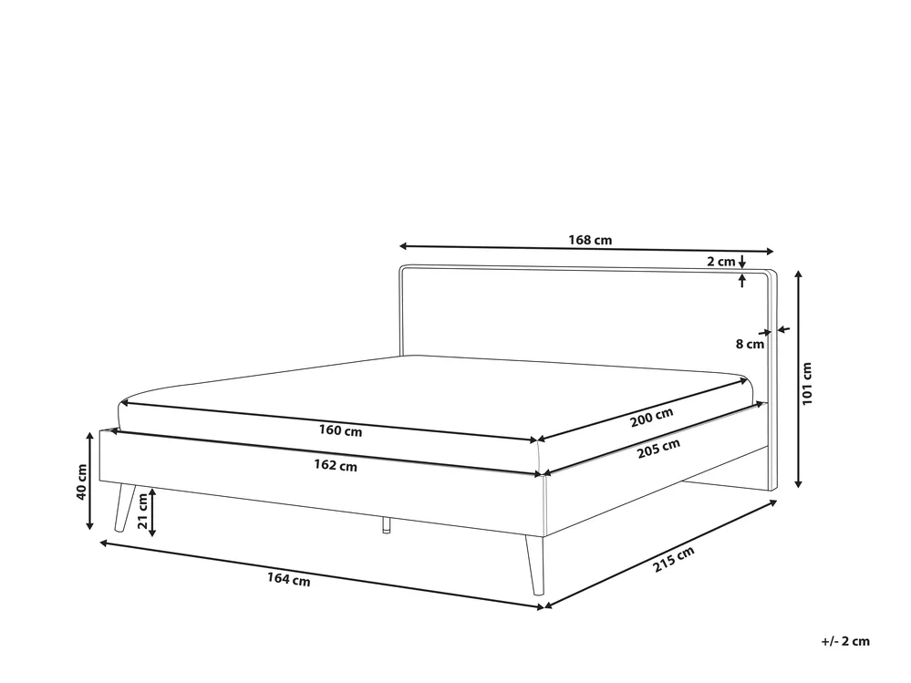 Bed SERRIS 160 x 200 cm (EU King Size) Light Brown_748578