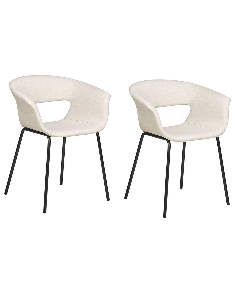 Set van 2 eetkamerstoelen ELMA Stof Lichtbeige