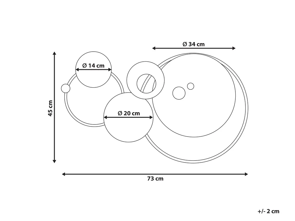 Dekoracja ścienna HELIUM Metal 45 cm Złoty_906530