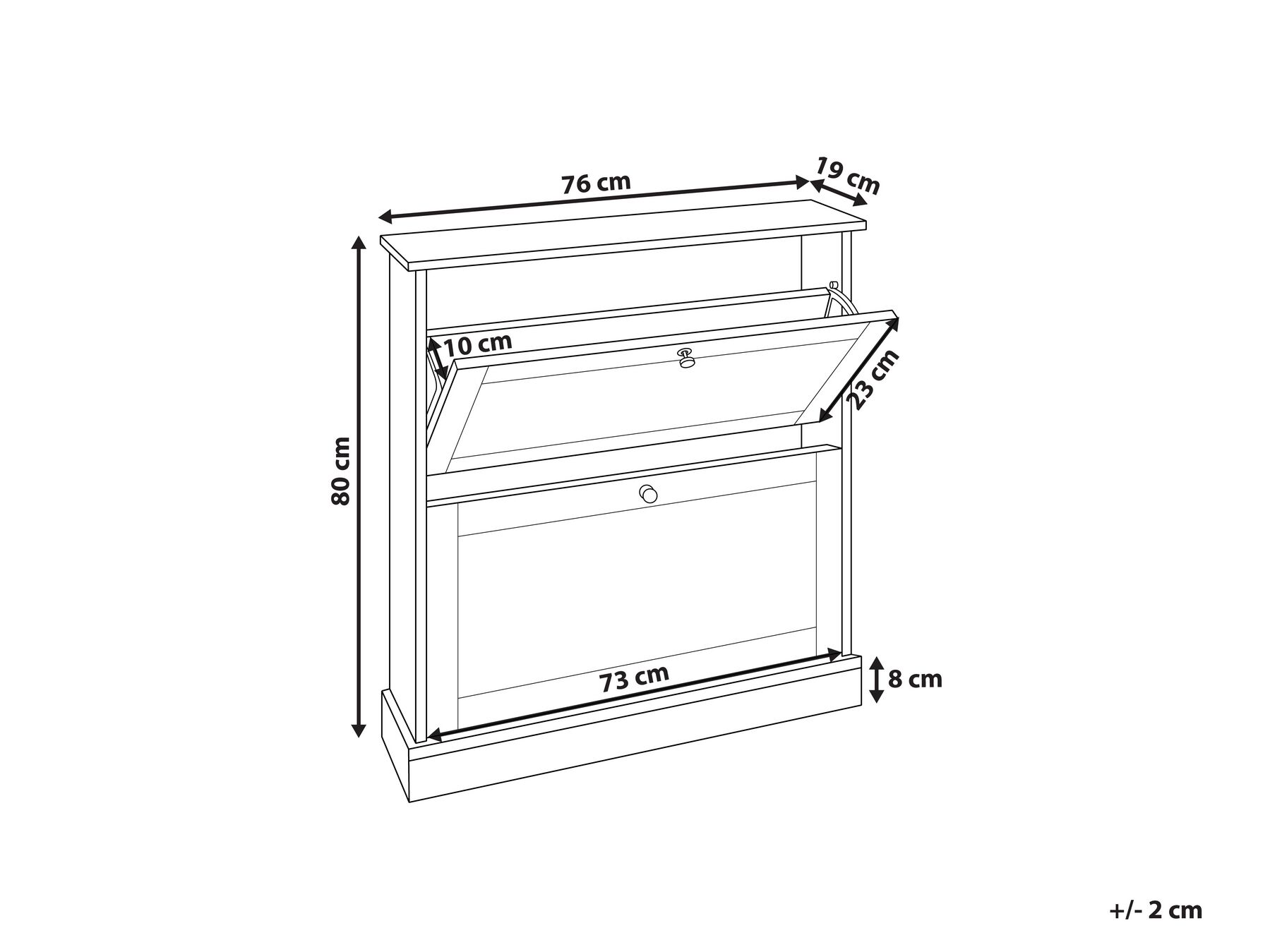 2 Compartment Shoe Storage Cabinet White CHELAN_916373