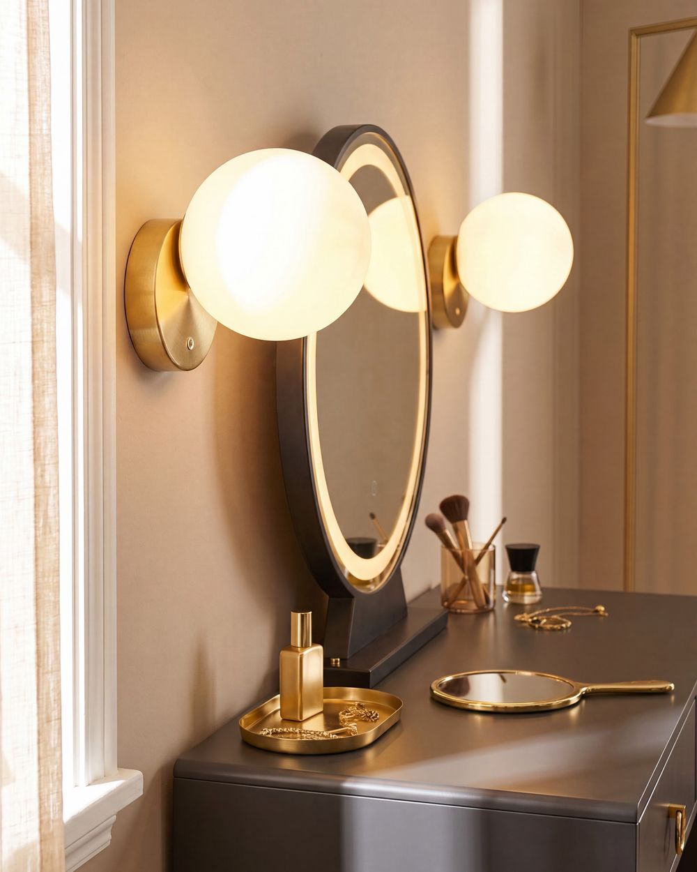 LED Wandlampe TEIFI mit Dimmer Glas Weiß