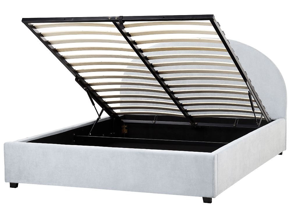 Lit ottoman VAUCLUSE Tissu chenille Bleu clair 160 x 200 cm