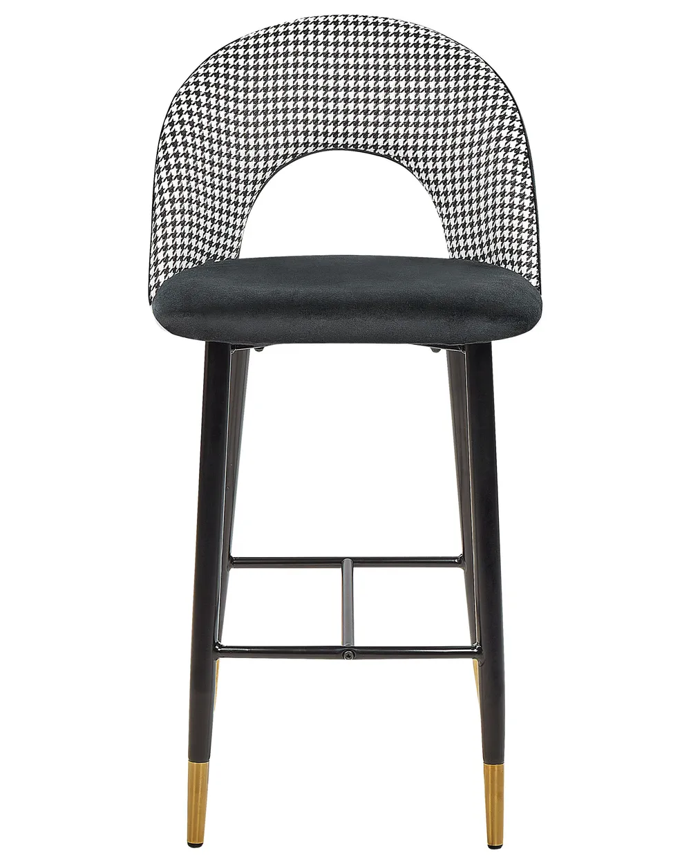 Set di 2 sedie alte FALTON Velluto Nero/Bianco_871414