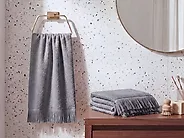 Set di 2 asciugamani ATIU Tessuto a spugna Grigio_1178549