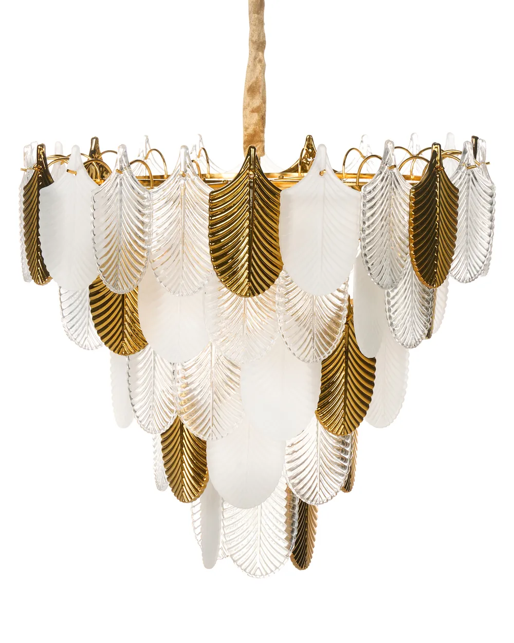 Chandelier AGUIRRE Glass Brass