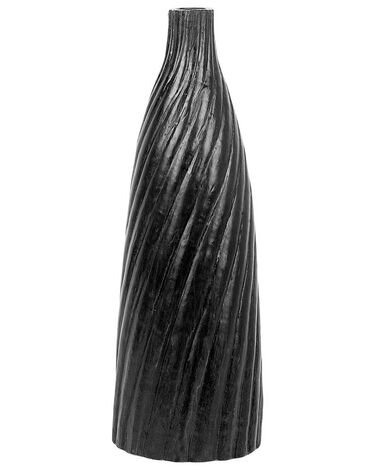 Jarrón decorativo de terracota negro/plateado 45 cm FLORENTIA