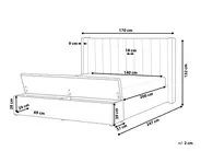 Waterbed with Storage Bench NOYERS Velvet Off-White 140 x 200 cm (EU Double)_1036758