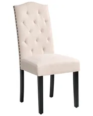 Set of 2 Dining Chairs SHIRLEY Fabric Light Beige_781781