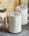 Set of 2 Fabric Baskets Light White ARCHA_849677