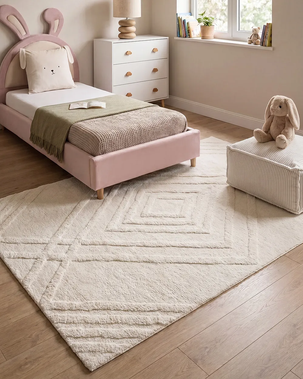 Tapis enfant ZIRO  Beige clair 160 x 230 cm Coton