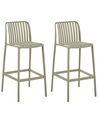 Set of 2 Bar Chairs ARICCIA Synthetic Material Green
