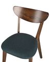 Sada 2 dřevěných jídelních židlí tmavé dřevo/šedá ERIE_831986