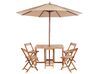 4 Seater Acacia Wood Foldable Garden Dining Set FRASSINE with Parasol (12 Options)_922526