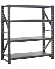 Regał magazynowy FIUGGI 200 cm 200 cm Metal Czarny_1011264