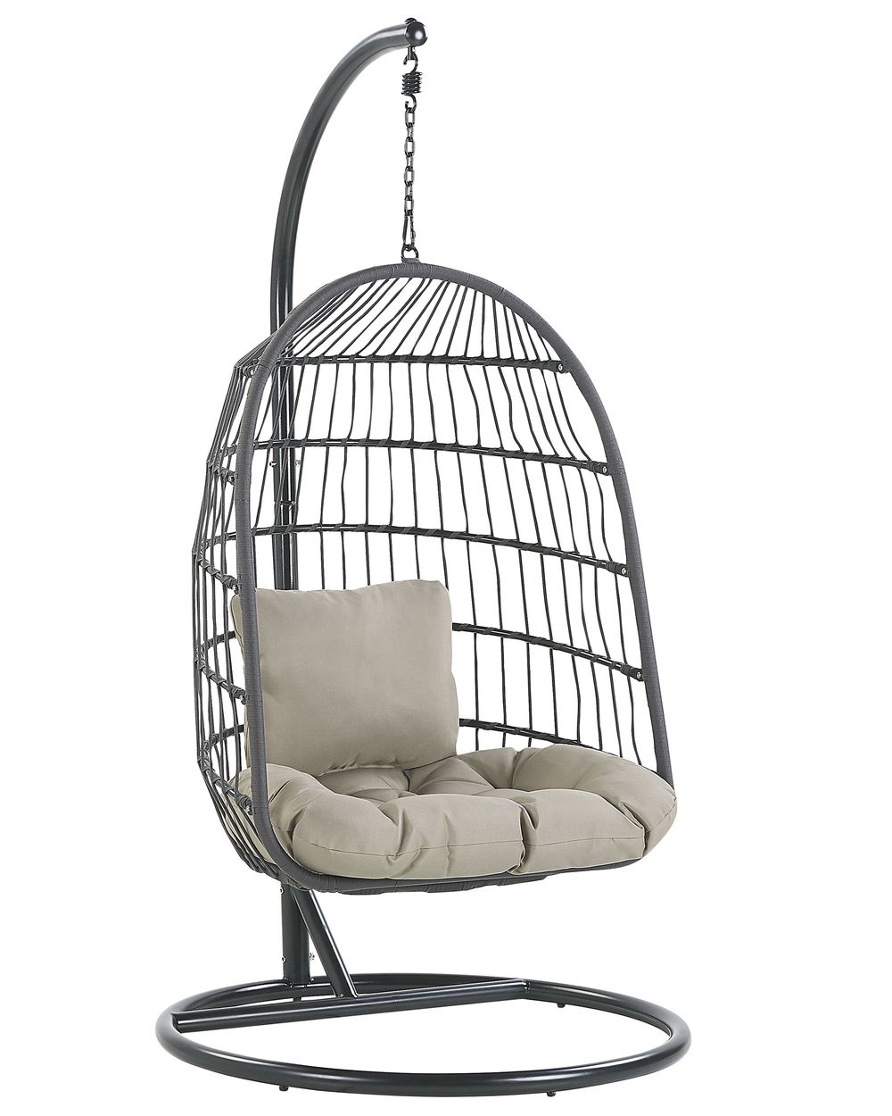 Hanging Chair with Stand ALLERA Fabric Black Beliani