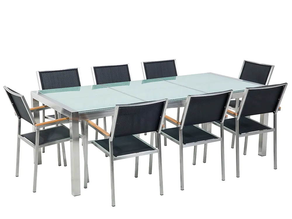 SKM Tavolino Da Giardino Beige 110x53x72 Cm In Polyrattan E Vetro - Perfetto Per Terrazzo E Balcone