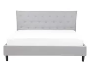 Bett mit Lattenrost Stoff SAVERNE 140 x 200 cm Hellgrau_692741