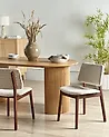 Set of 2 Dining Chairs BLANE Wood Dark Brown/ Beige
