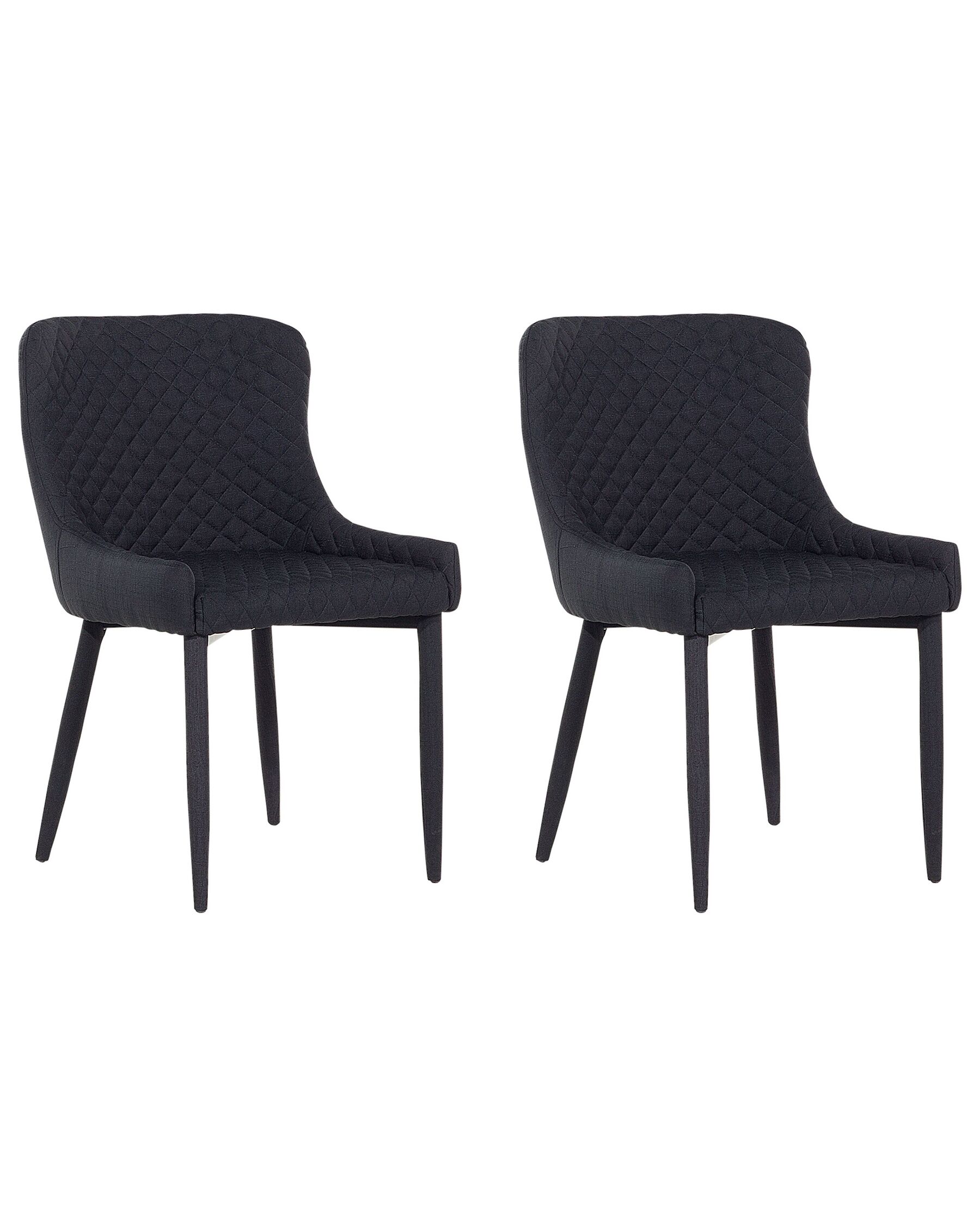 Lot de 2 chaises en tissu noir SOLANO_699517