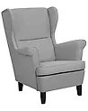 Wingback Chair ABSON Fabric Grey