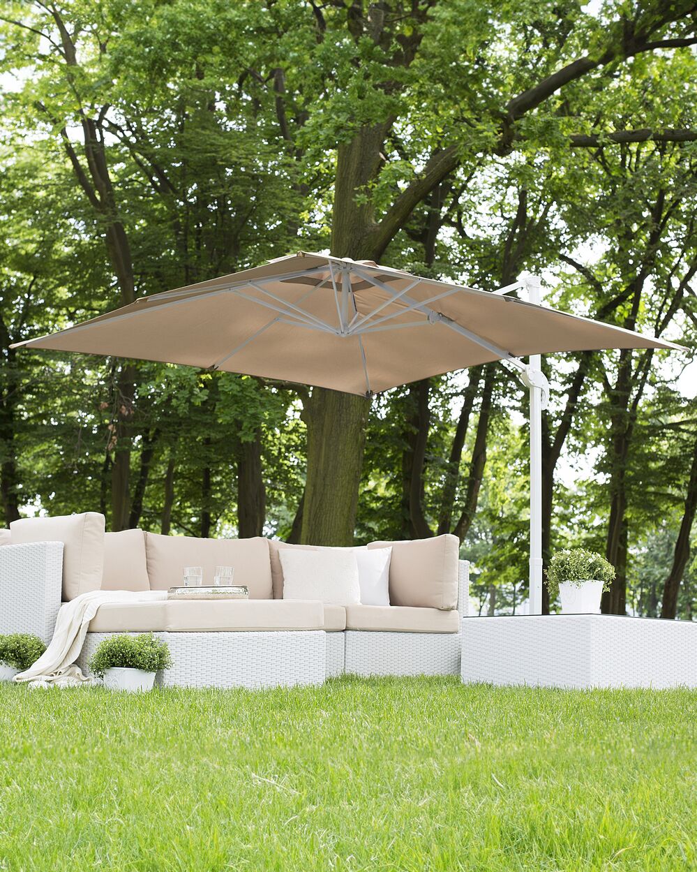 Parasol déporté 250 cm MONZA Beige foncé