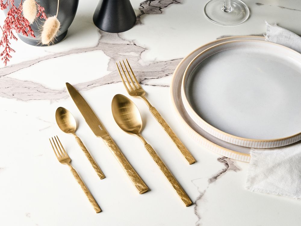 Set de 30 couverts BIGOLI Doré