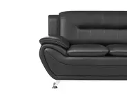 Set da salotto 6 posti LEIRA Pelle sintetica Nero_1058617