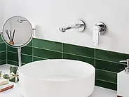 rubinetto miscelatore da parete per lavabo GUATAVIA Ottone Argento_1179074