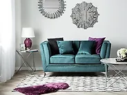 Sofa 2-Sitzer GAULA Samtstoff Blaugrün_1176040