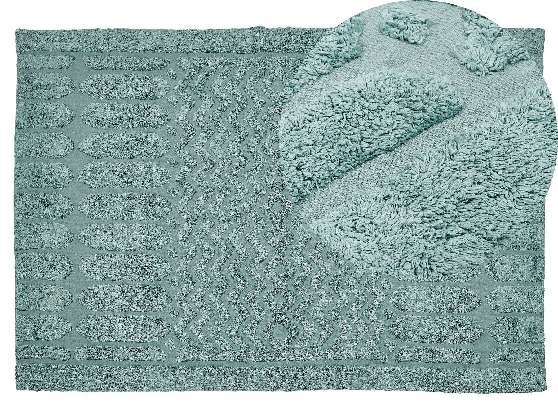 Tapete em algodão verde menta 140 x 200 cm SIRNAK_840401
