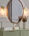 Set of 2 Wall Lamps ANADYR Glass Beige
