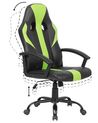 Cadeira de escritório em pele sintética preta e verde SUCCESS_756270