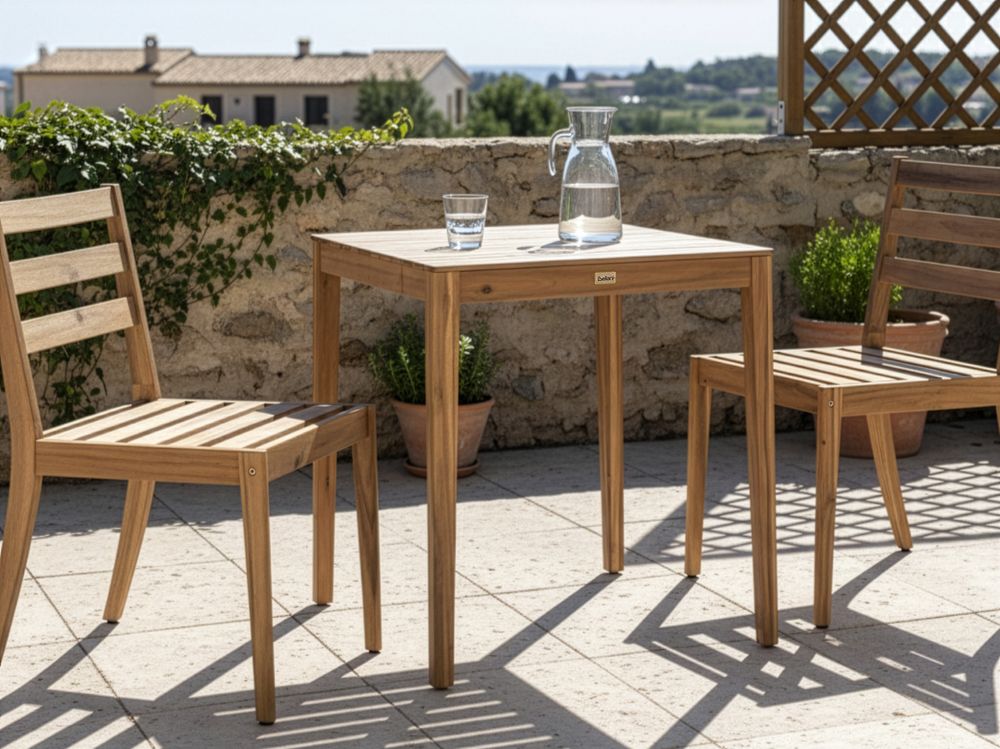 Mesa bistrô CHIOGGIA 70 cm 70 cm Madeira de Acácia certificada Castanho claro