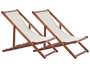 Set of 2 Folding Deck Chairs ANZIO Acacia Wood Dark Brown_1184691