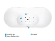 Cadă freestanding cu hidromasaj și LED ANTIGUA 168 x 80 cm Alb_808425