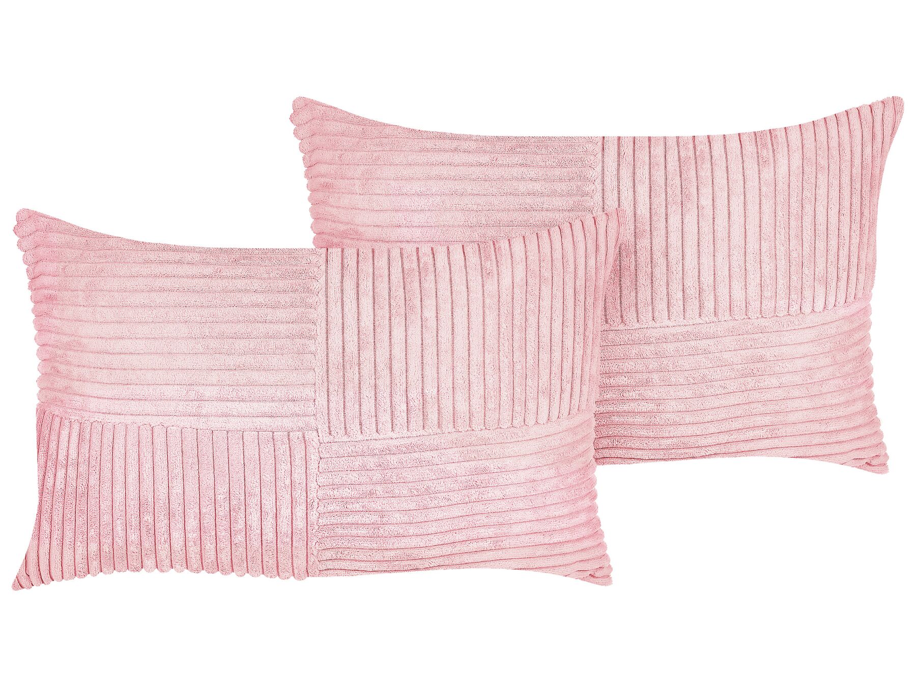 Rózsaszín kordbársony díszpárna kétdarabos szettben 47 x 27 cm MILLET_854682