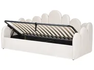 Ottoman Bed POLIGNAC Velvet Light Beige 90 x 200 cm (EU Single)_1081029