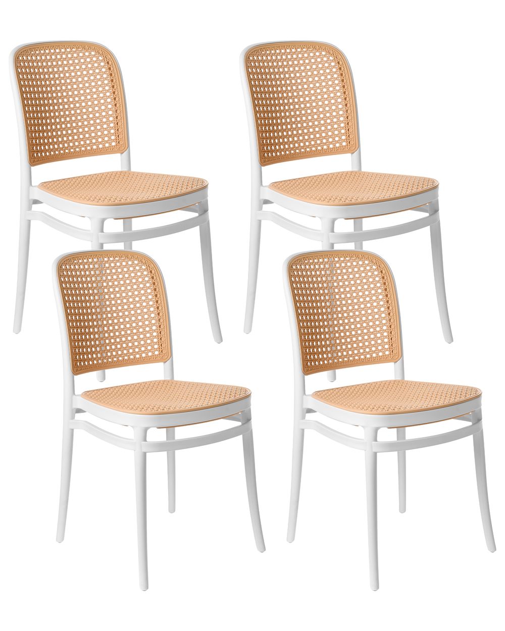 Conjunto de 4 cadeiras de jardim PLOSE Branco/Creme