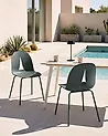 Set of 2 Garden Chairs BOLGHERI Armless Dark Grey