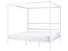 Kovová posteľ s baldachýnom 180 x 200 cm biela LESTARDS_863435