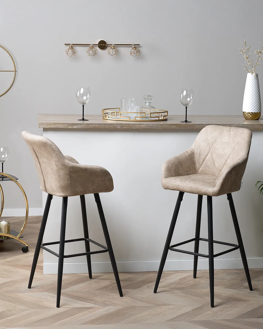 Sada 2 barových stoličiek DARIEN Béžová