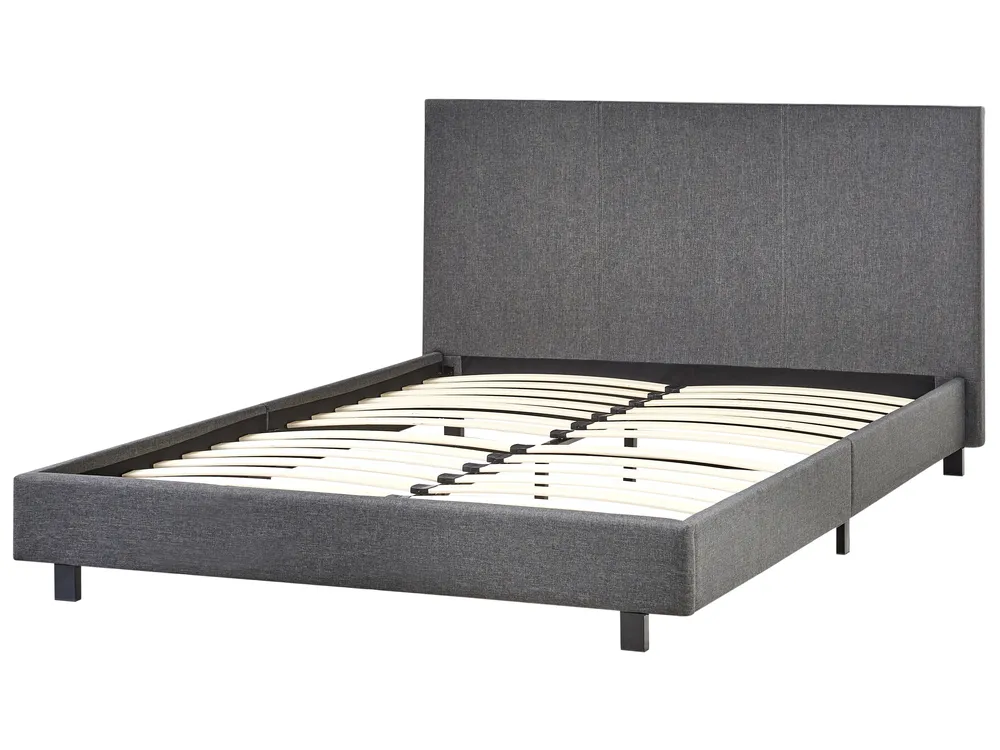 Bett mit Lattenrost Stoff ALBI 140 x 200 cm Grau_964541
