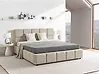 Bett mit Stauraum NOYON Stoff Taupe 180 x 200 cm