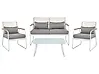 Garden Lounge Set with Table 4 Seater POMONTE Metal White