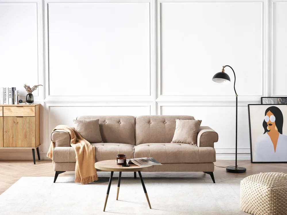 Sofa dla 3 osób SKIVE Jasnobrązowy