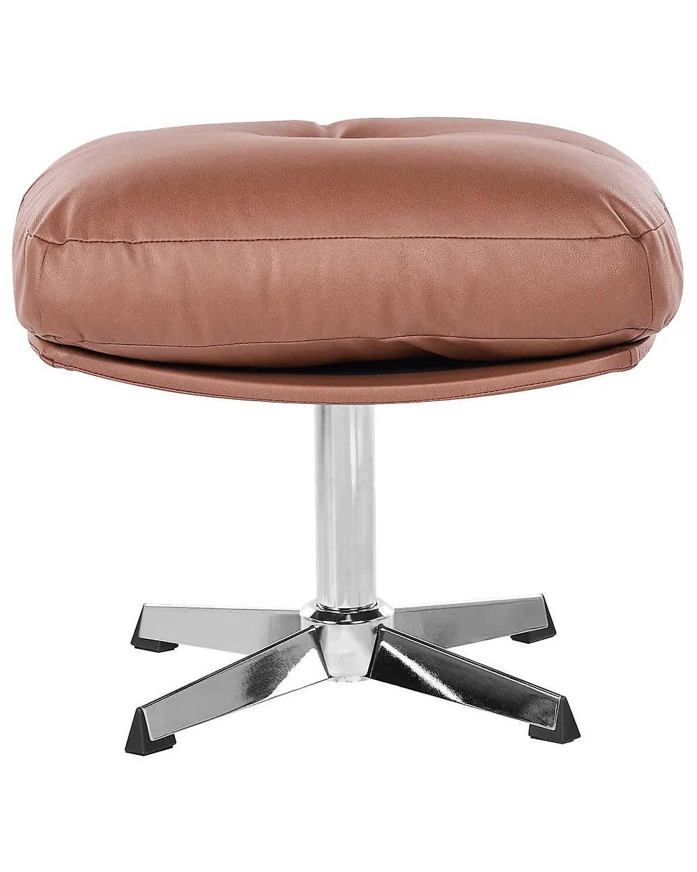 Swivel Armchair LOIMAA with Footstool Fabric Brown_1164632