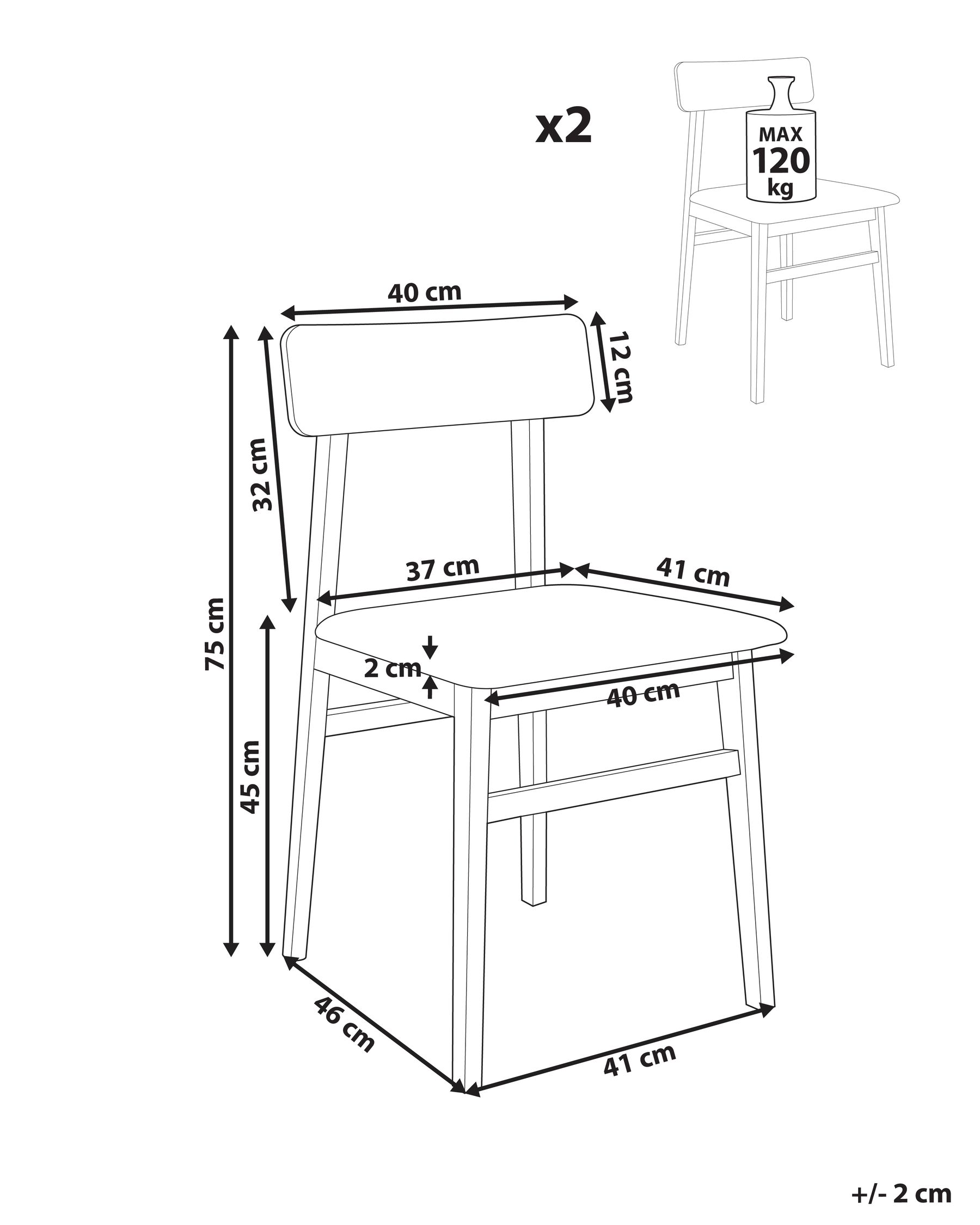 Set of 2 Dining Chairs STACY Wood Light Grey_945217