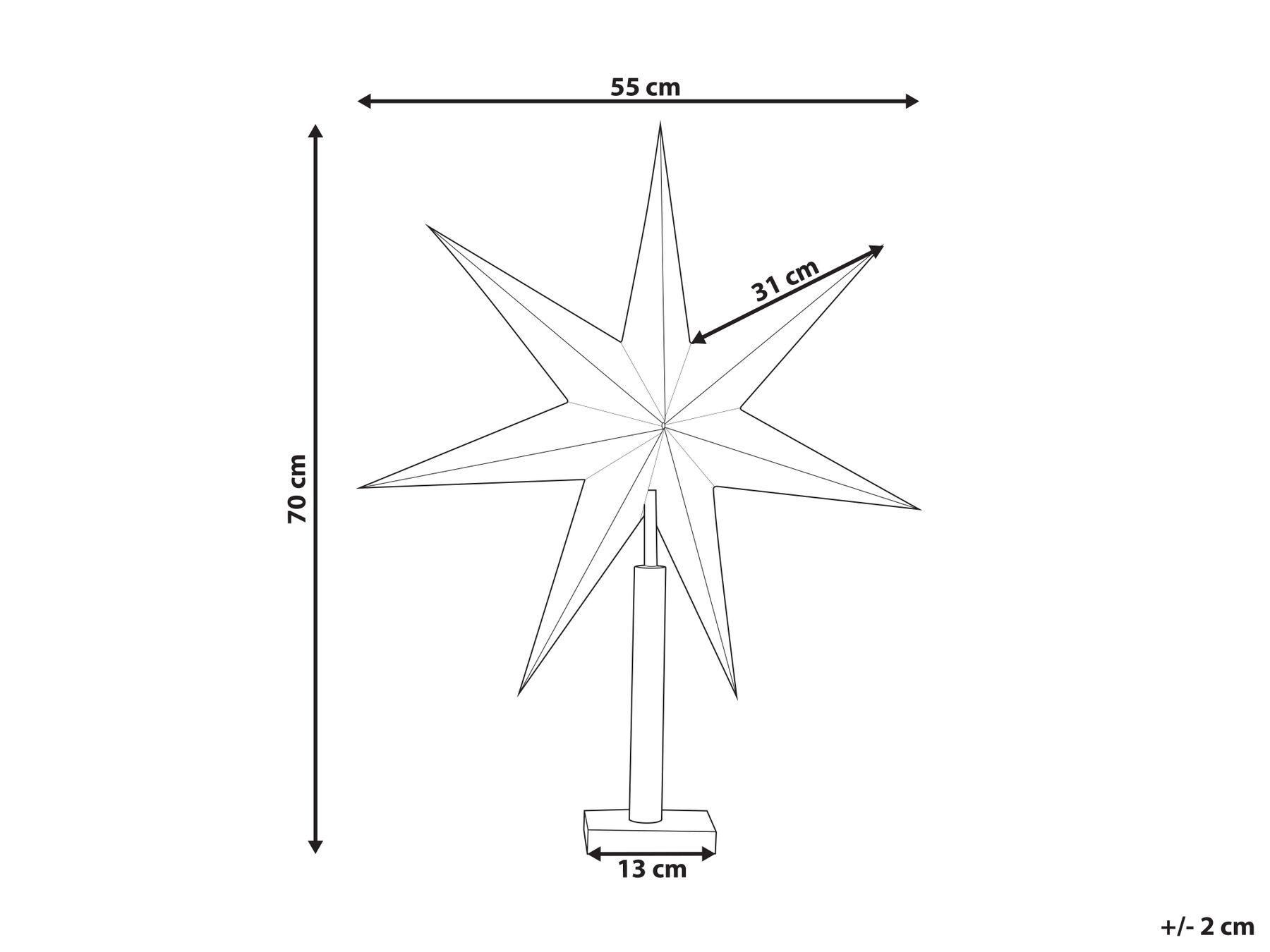 Star Lantern MANA 70 cm Beige_947778