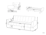 Sofa Bed 3 Seater SELNES Velvet Emerald Green_754161